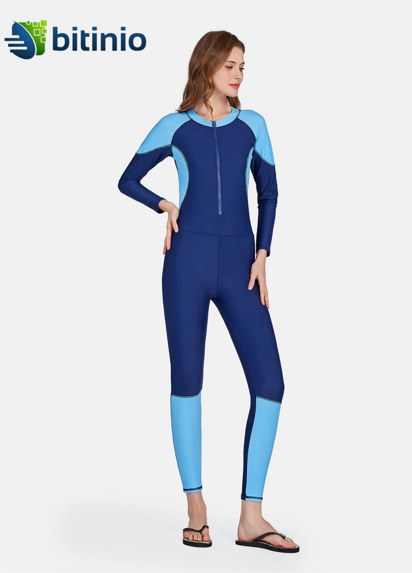 BITINIO™ Colorblock Zip One-Piece Swimsuit for Women
