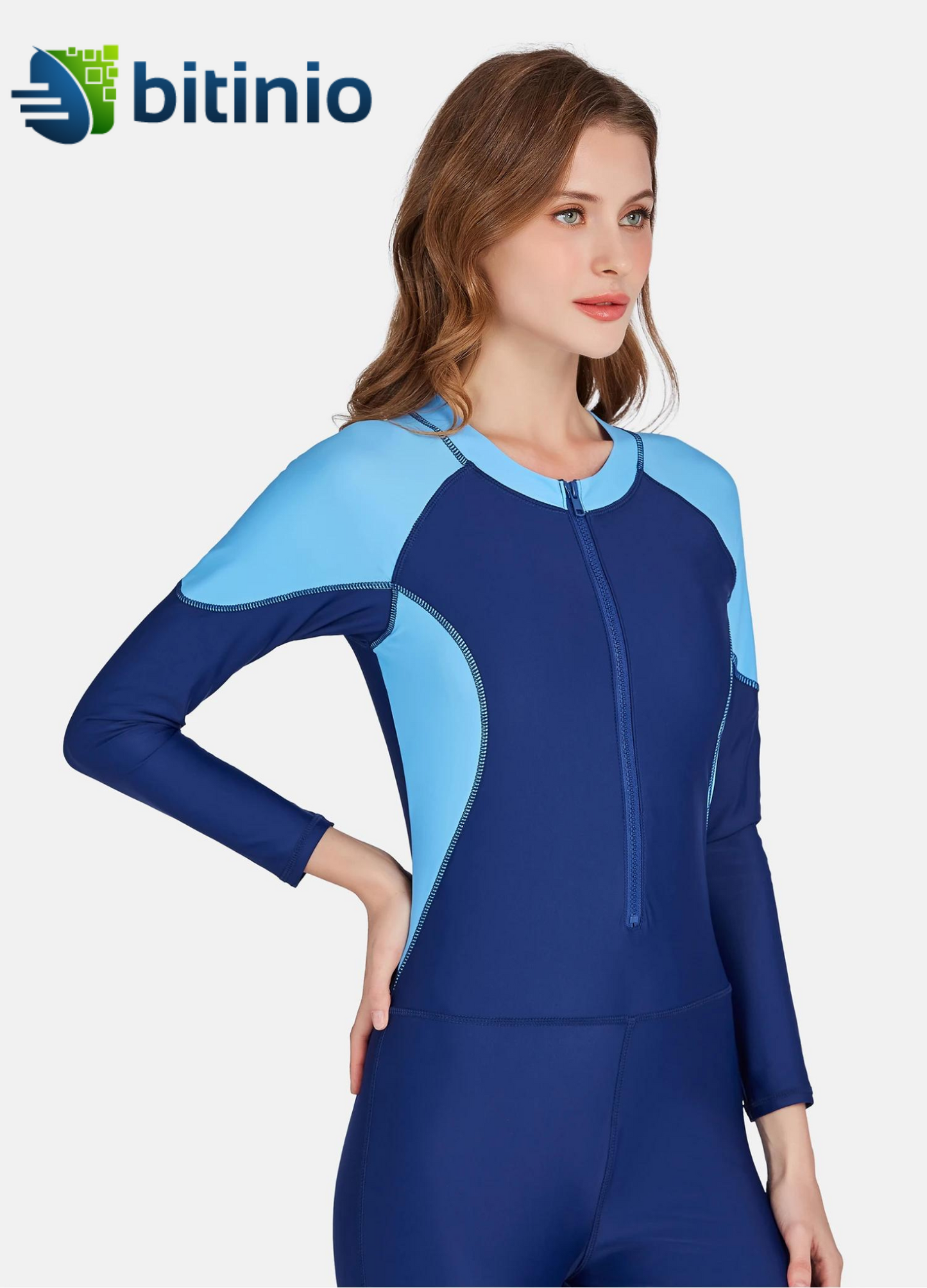 BITINIO™ Colorblock Zip One-Piece Swimsuit for Women